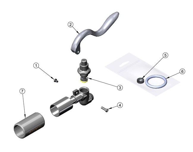 T&S Brass B-0107-C Spray Valve Parts Breakdown