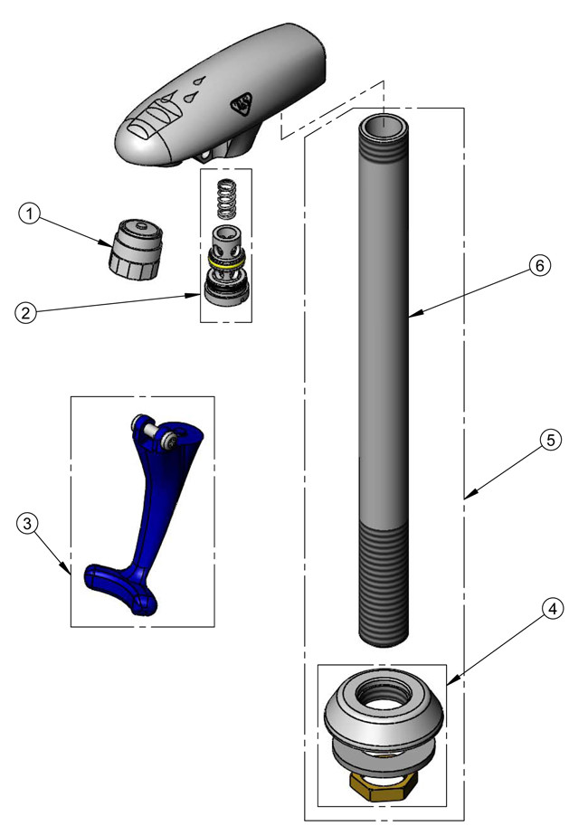 T&S Brass B-1210 Series Parts Breakdown