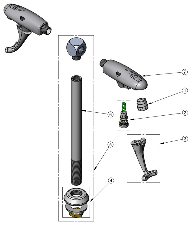 T&S Brass B-1215 Series Parts Breakdown