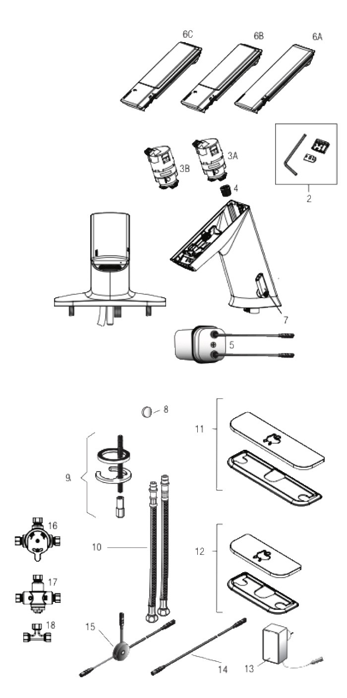 Sloan EFX-300, EFX-350, EFX-375, EFX-377 Series Infrared Sensor Faucet Parts Breakdown