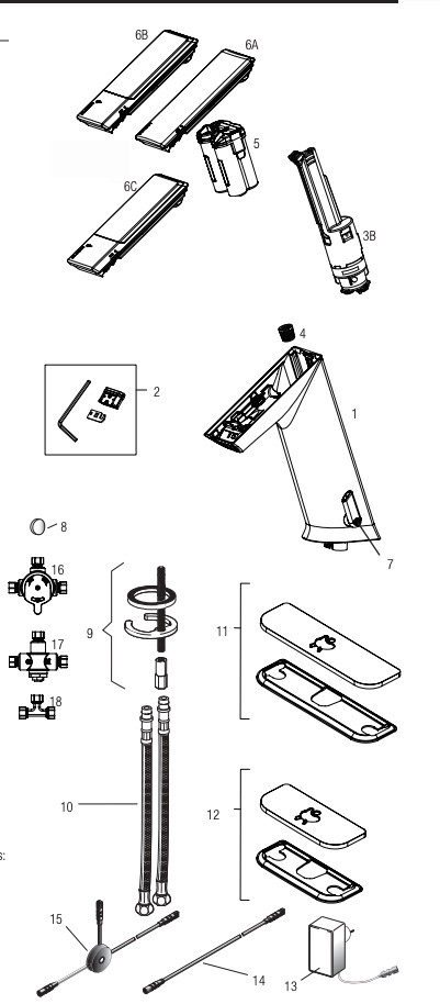 Sloan EFX-100, EFX-150, EFX-175, EFX-177, EFX-180 Series Infrared Sensor Faucet Parts Breakdown