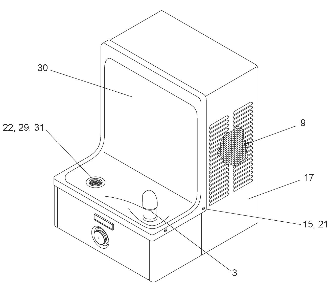 Elkay OHF Drinking Fountain Parts Breakdown