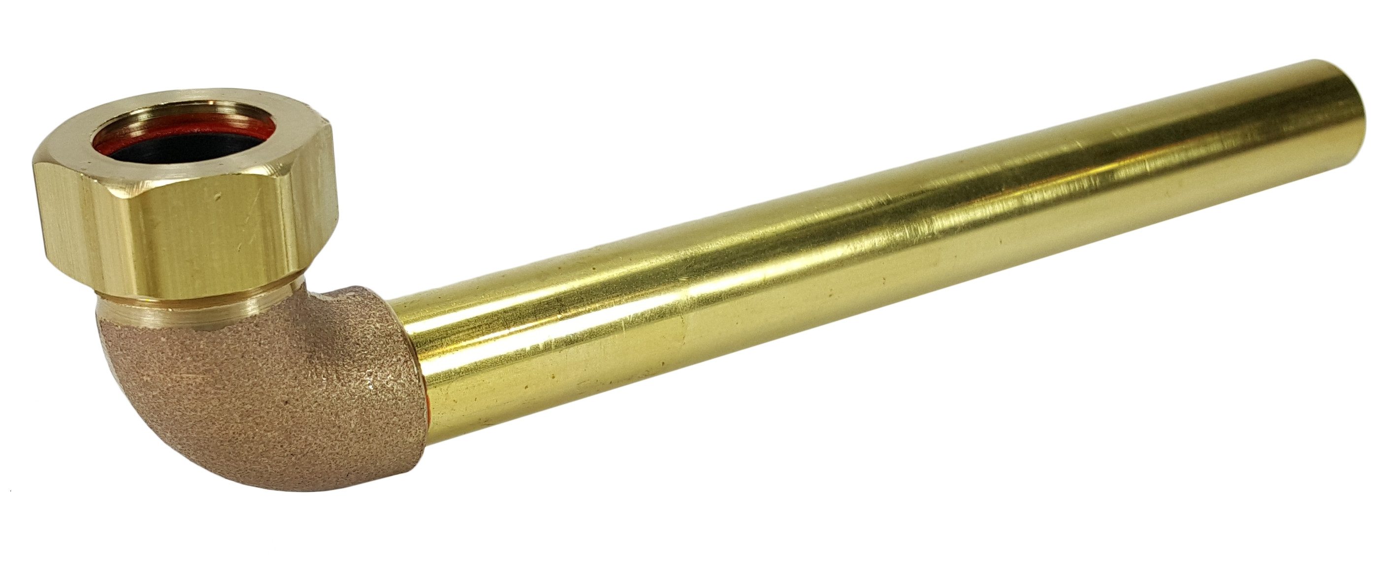 Sloan F-15-A 3/4"x10" Rough Brass Elbow and Tailpiece 9-3/4" L-Dimension