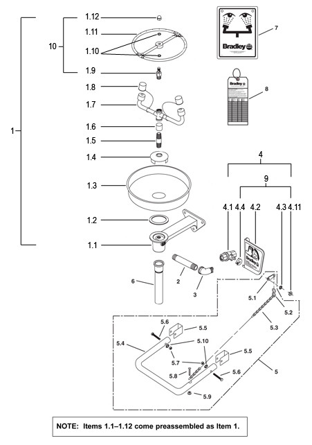Bradley S19-220Y Parts Breakdown