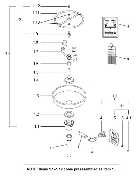 Bradley S19-230K Parts Breakdown