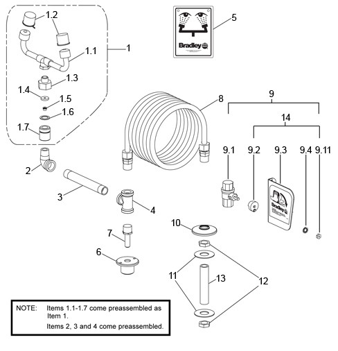 Bradley S19-240E Parts Breakdown