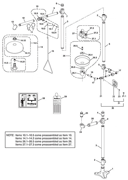 Bradley S19-310TT Parts Breakdown