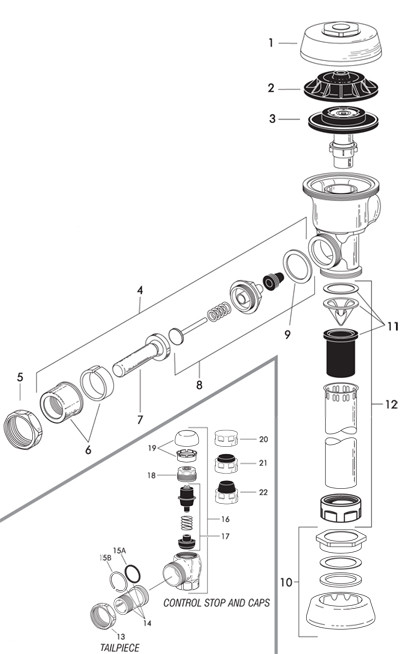 Sloan Continental Flushometer Parts Breakdown