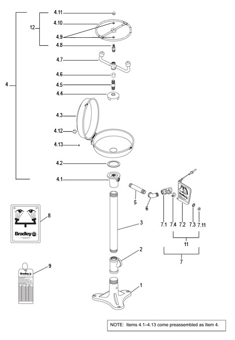Bradley S19-210DCR Parts Breakdown