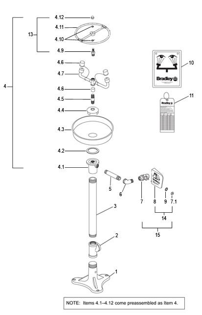 Bradley S19-210K Parts Breakdown