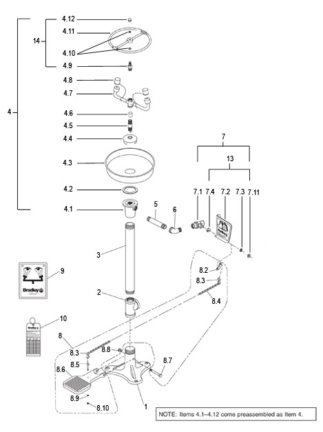 Bradley S19-210X Parts Breakdown