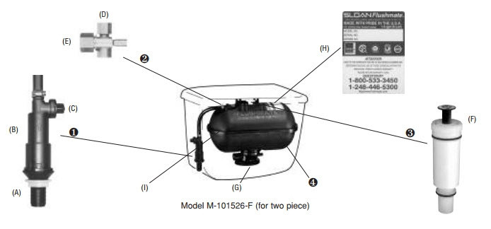 Flushmate M-101526-F Parts Breakdown
