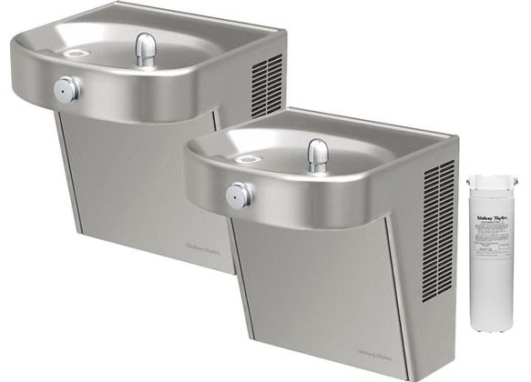 Halsey Taylor HVR8HDBL-WF Filtered Heavy Duty Vandal-Resistant Dual Drinking Fountain