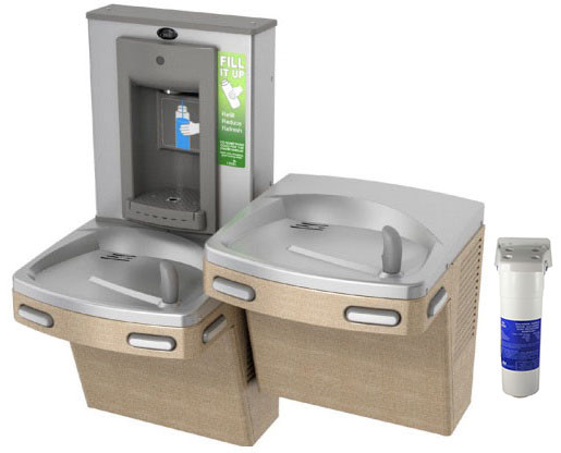 Oasis PGF8SBFSL Filtered Dual Drinking Fountain with Manual Bottle Filler