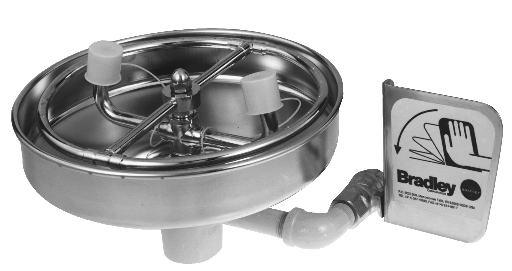 Bradley S19-230H Unmounted Eye/Face Wash (with Plastic Receptor and Spray Ring)