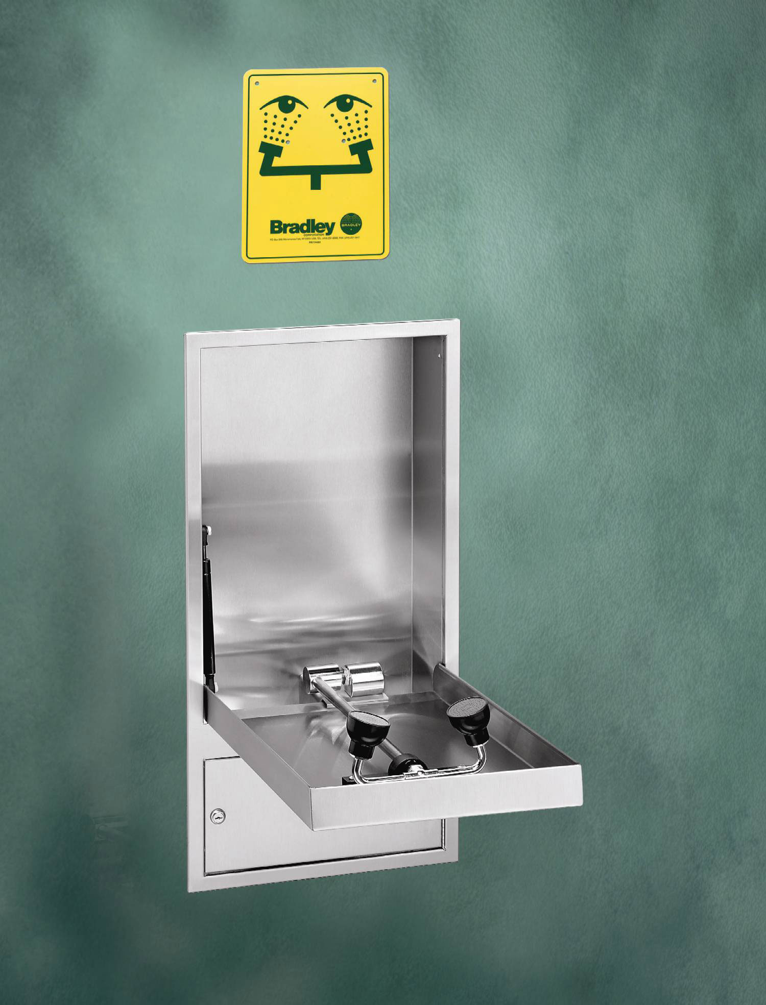 Bradley S19-292PT Barrier-Free Cabinet-Mounted Swing-Down Eye/Face Wash (Discontinued)