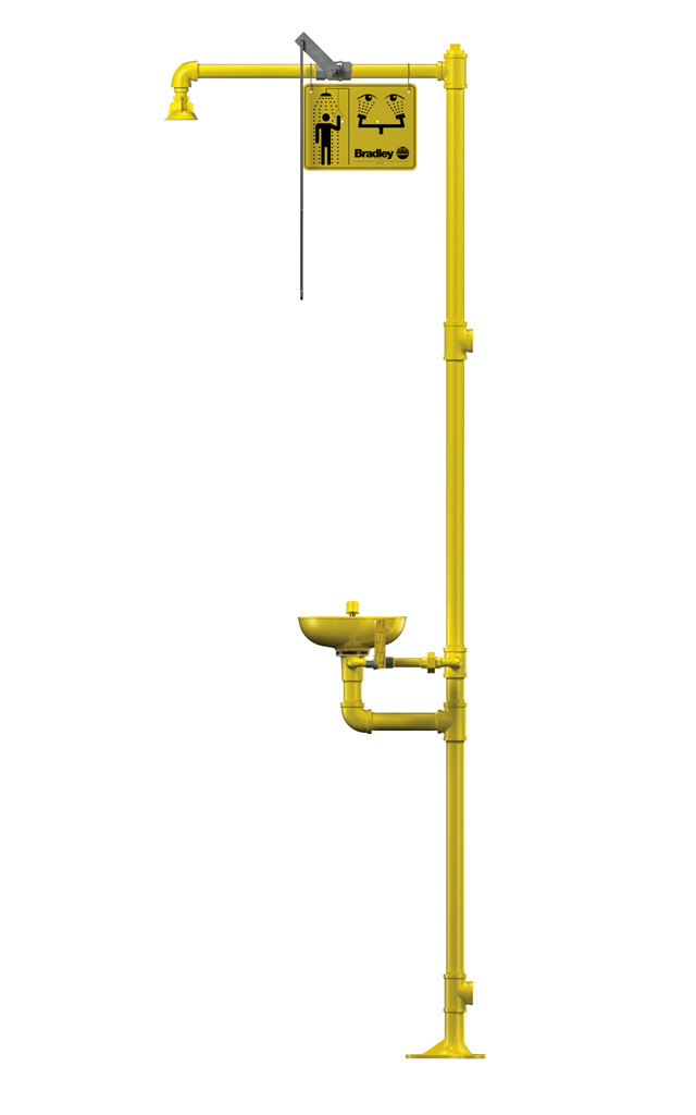 Bradley S19-310SB Eyewash(with Stainless Steel Receptor and Plastic Showerhead)