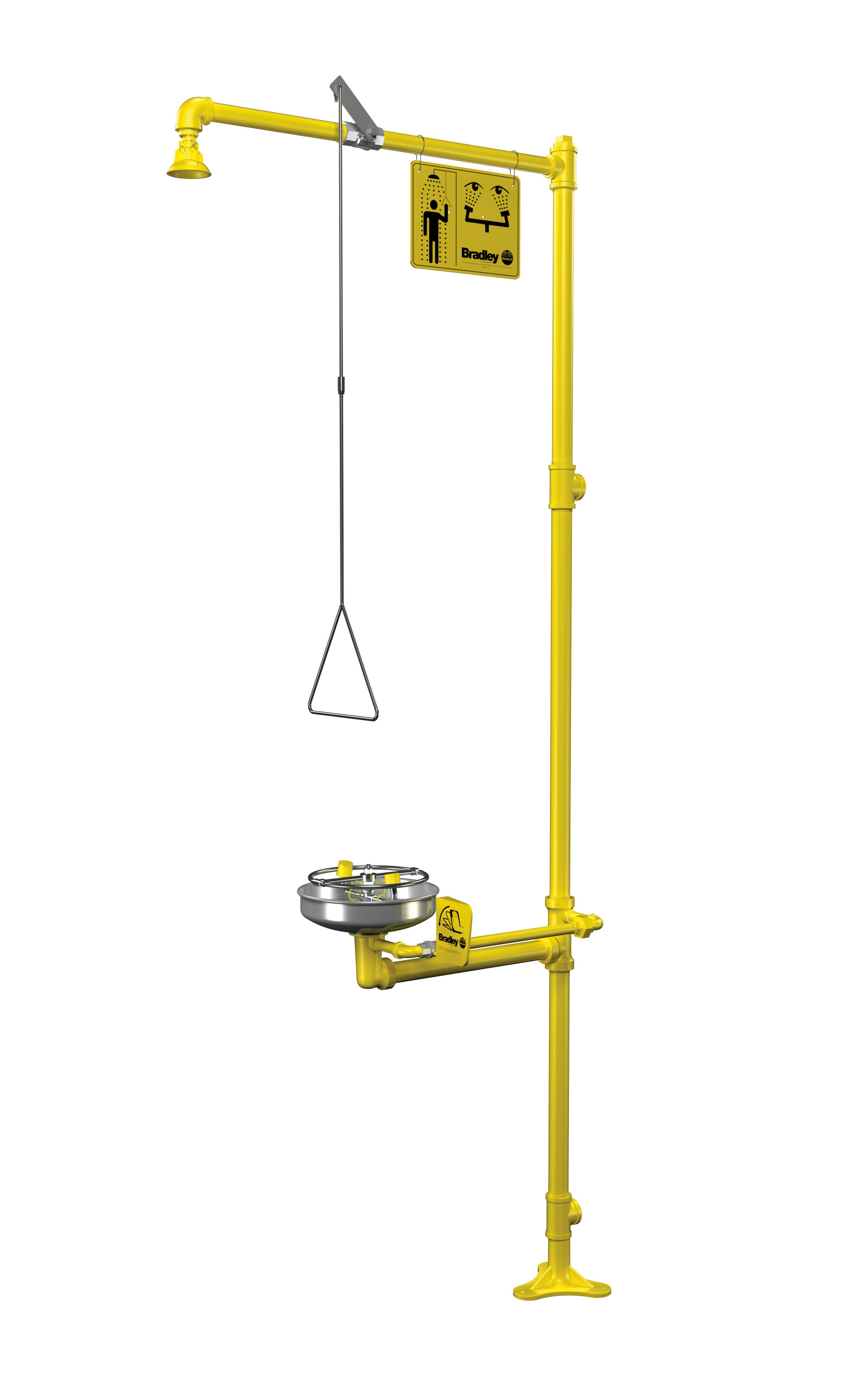 Bradley S19-310BF Barrier-Free Combination Drench Shower & Eye/Face Wash
