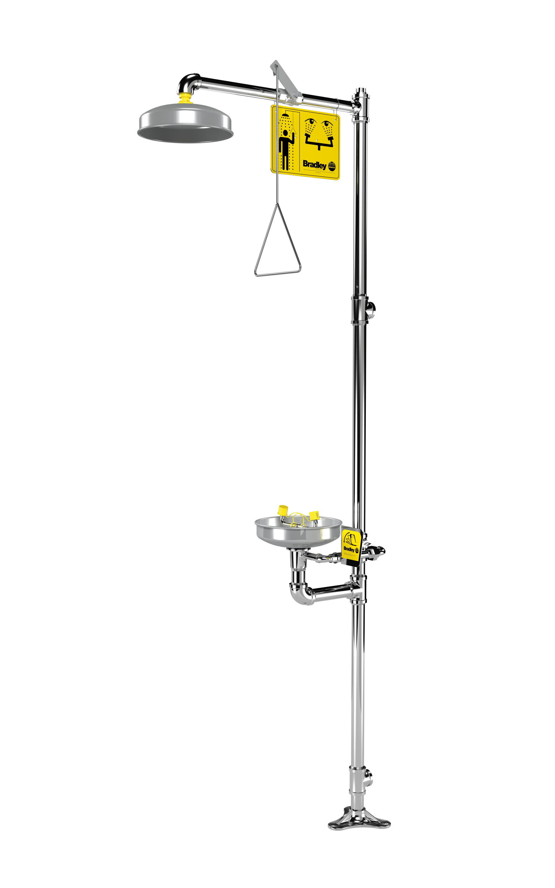 Bradley S19-310JJ Brass Combination Drench Shower & Eyewash (Discontinued)