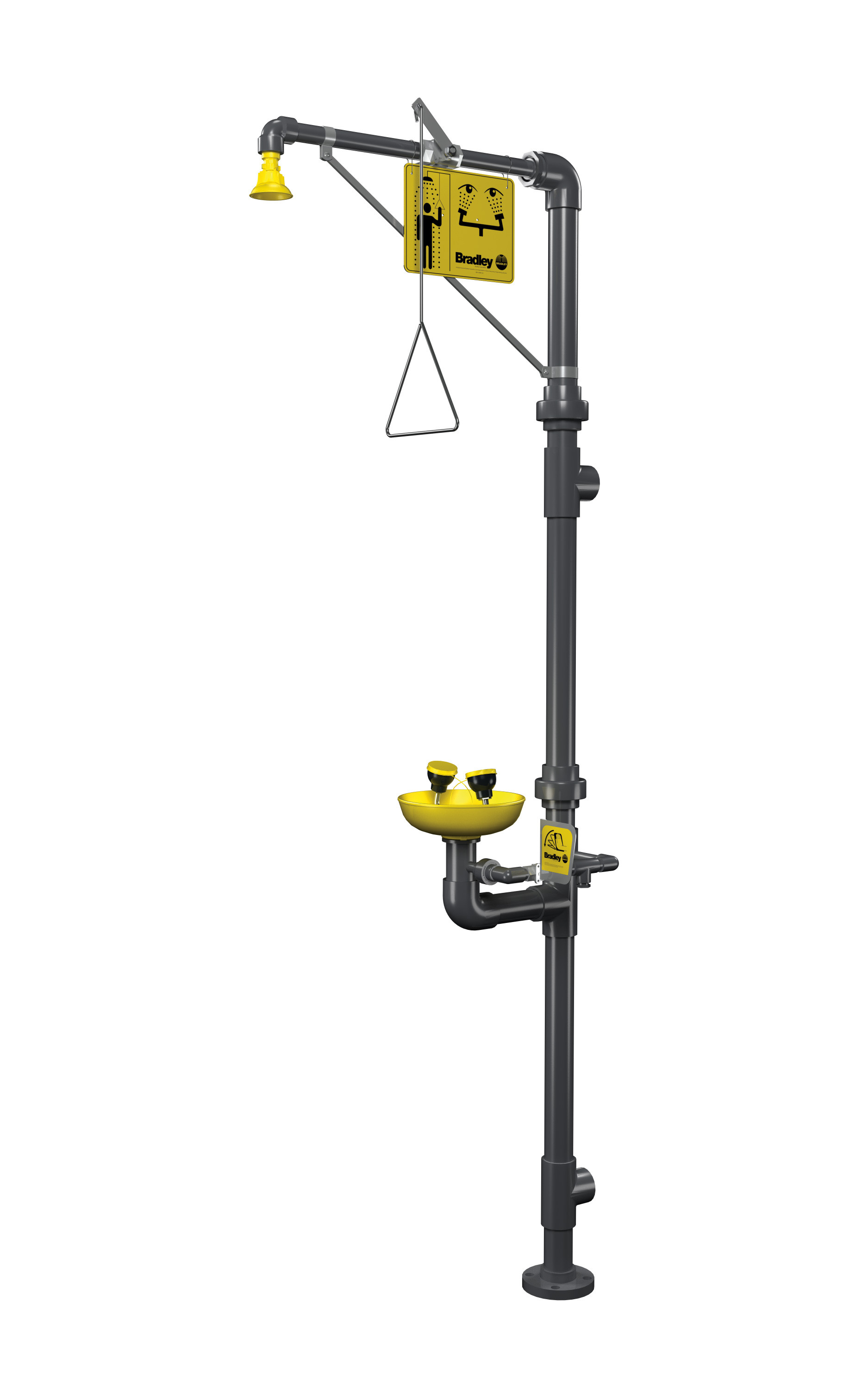 Bradley S19-310PVC Combination Drench Shower & Eye/Face Wash