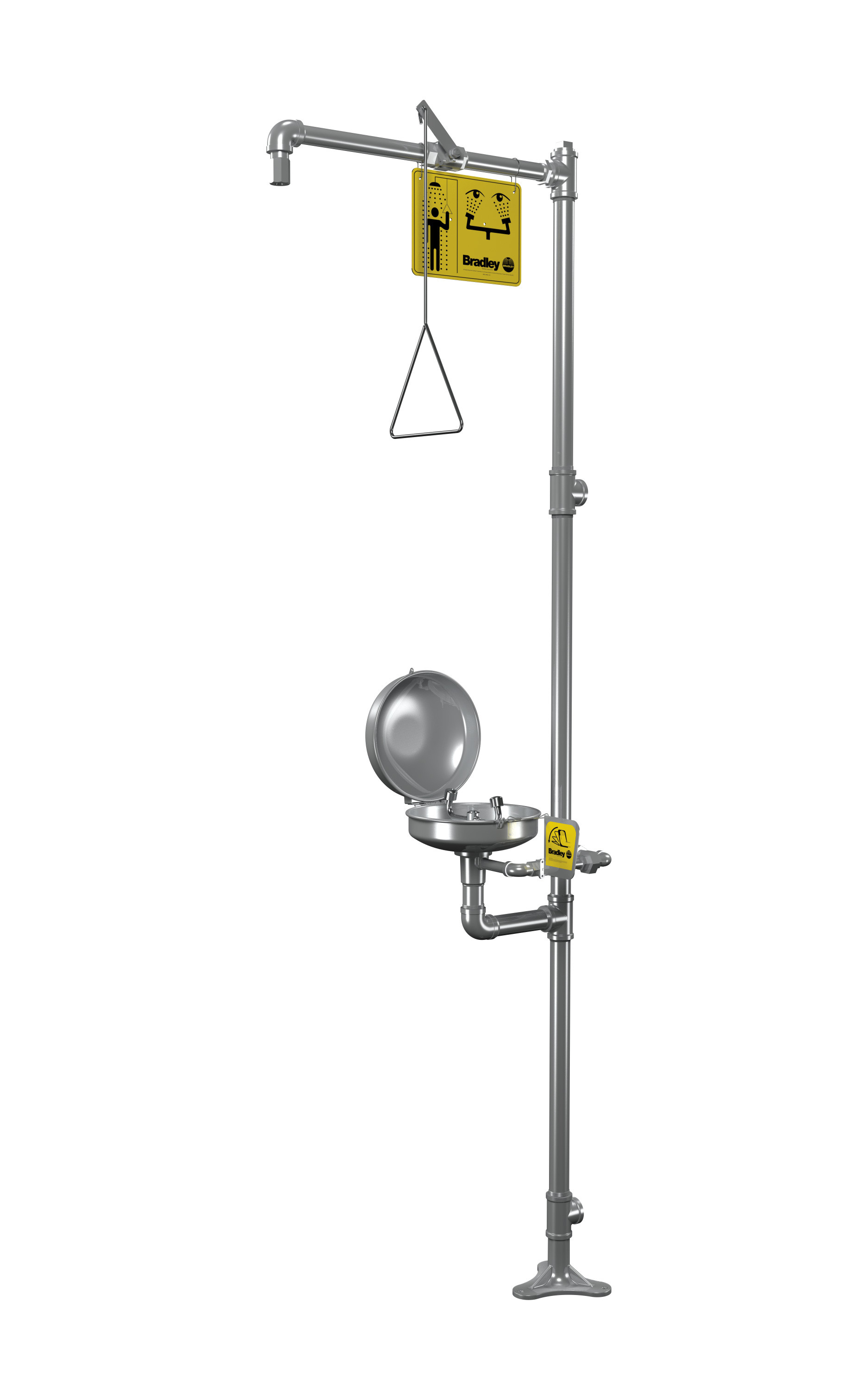 Bradley S19-310SC Stainless Steel Combination Drench Shower & Eyewash