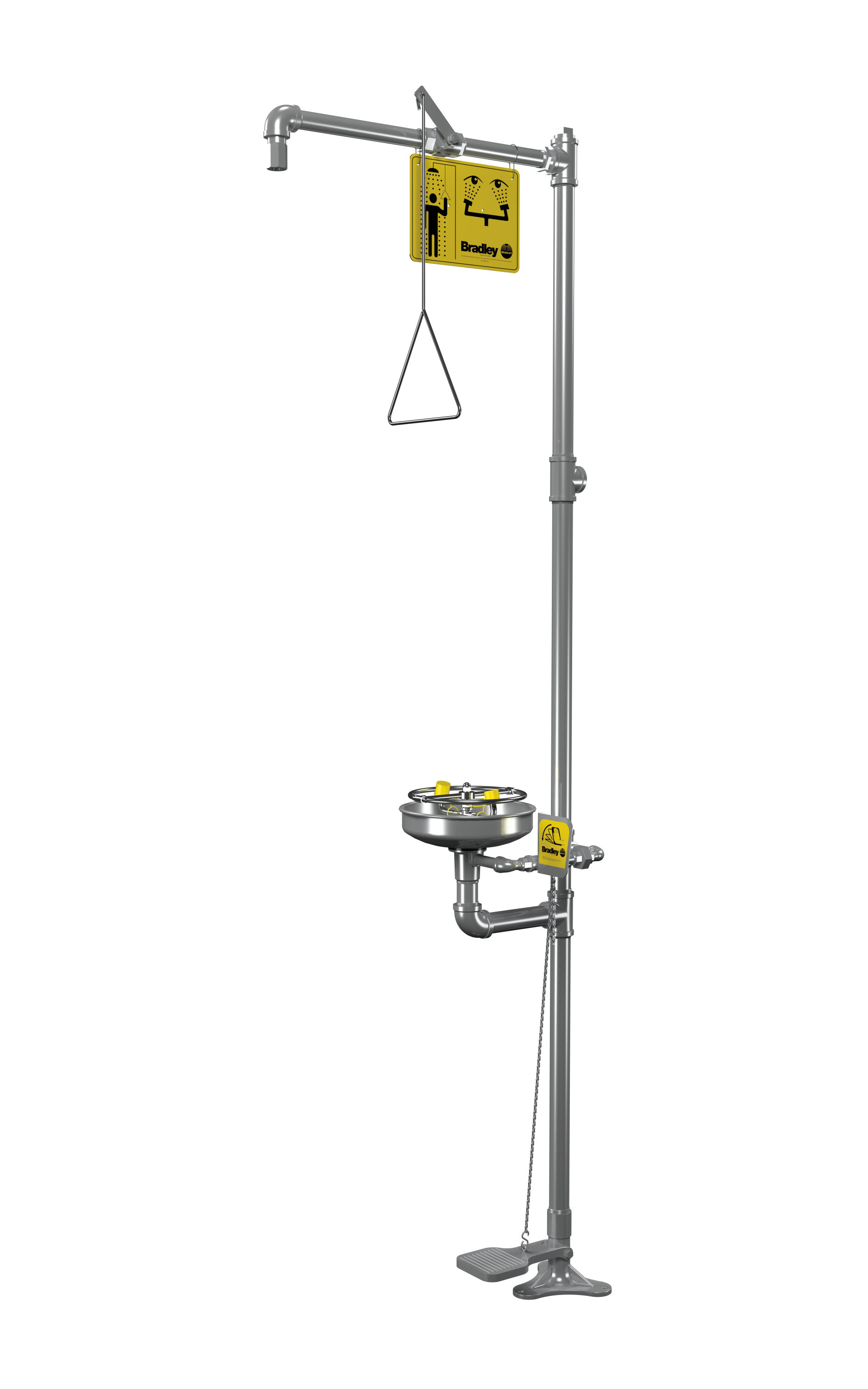 Bradley S19-310SS16 Stainless Steel Hand/Foot-Operated Eyewash