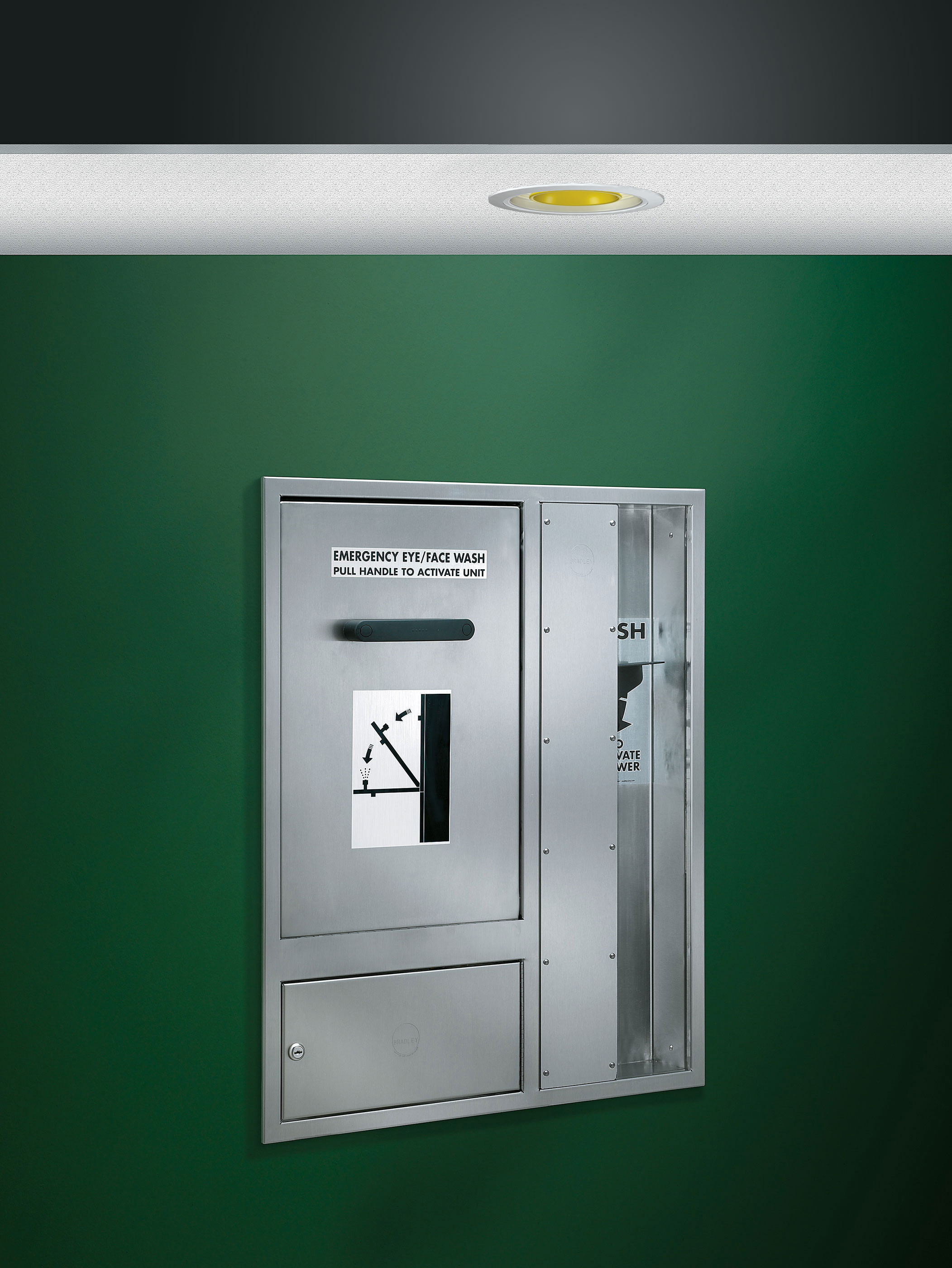 Bradley S19-325FBF Recessed Barrier-Free Combination Drench Shower & Eye/Face Wash