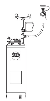 Bradley S19-680 Portable Pressurized Tank 5 Gallon (with Eyewash and Drench Hose 8') (Discontinued)