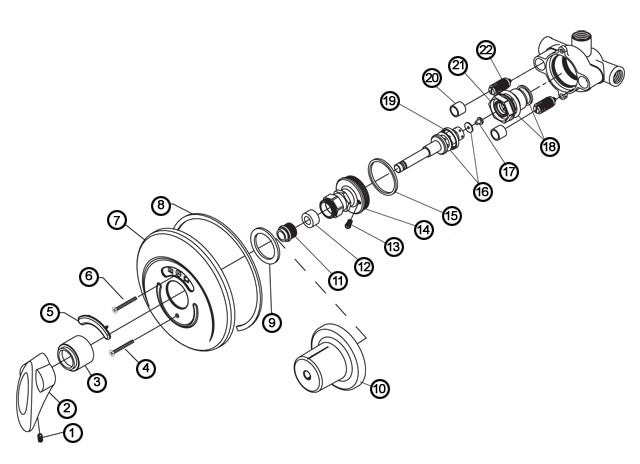 Symmons Safetymix Parts Breakdown