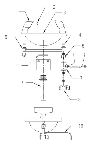Speakman SE-400-ADA Eye/Face Wash Parts Breakdown