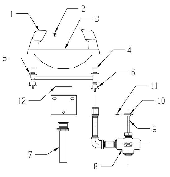 Speakman SE-410 Eye/Face Wash Parts Breakdown