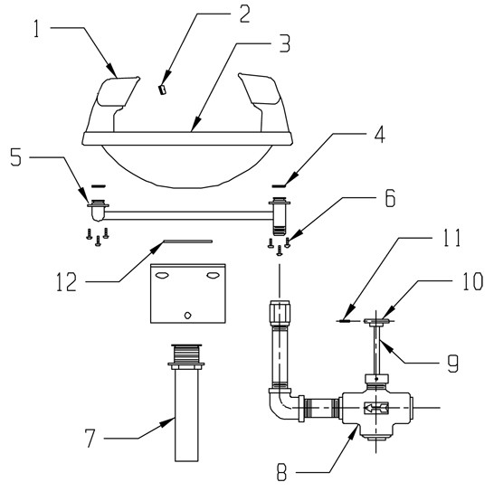 Speakman SE-411 Eye/Face Wash Parts Breakdown