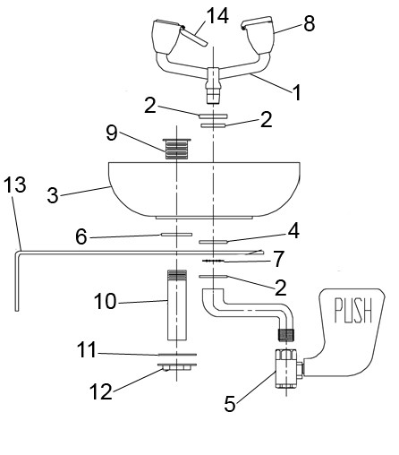 Speakman SE-495-ADA Eye/Face Wash Parts Breakdown
