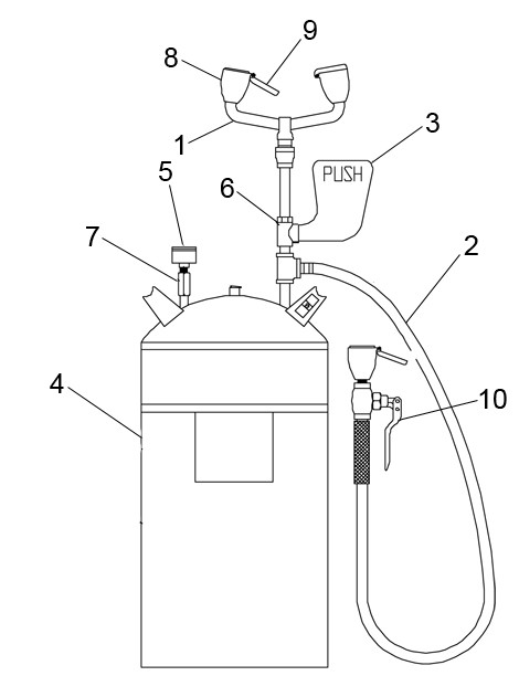 Speakman SE-590 Portable Eyewash Parts Breakdown