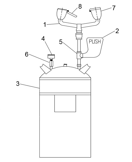 Speakman SE-591 Portable Eyewash Parts Breakdown