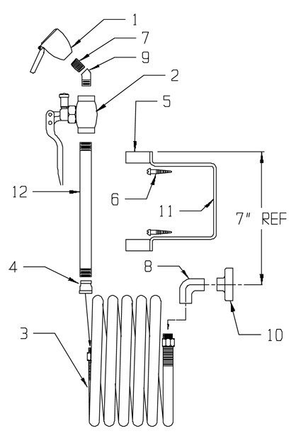 Speakman SE-925 Drench Hose Parts Breakdown