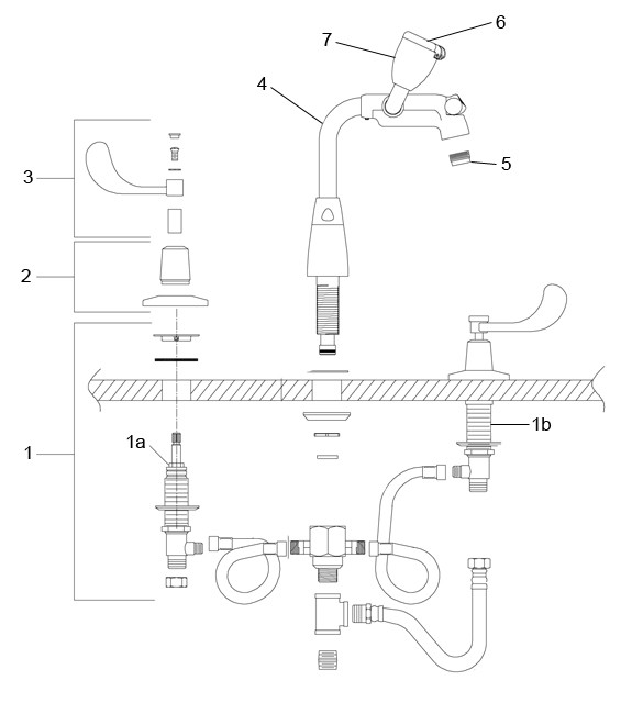 Speakman SEF-1800 Faucet Eyewash Parts Breakdown