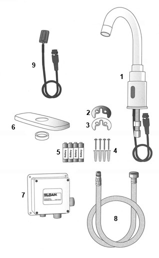 Sloan SF-2200/2250 Faucet Parts Breakdown