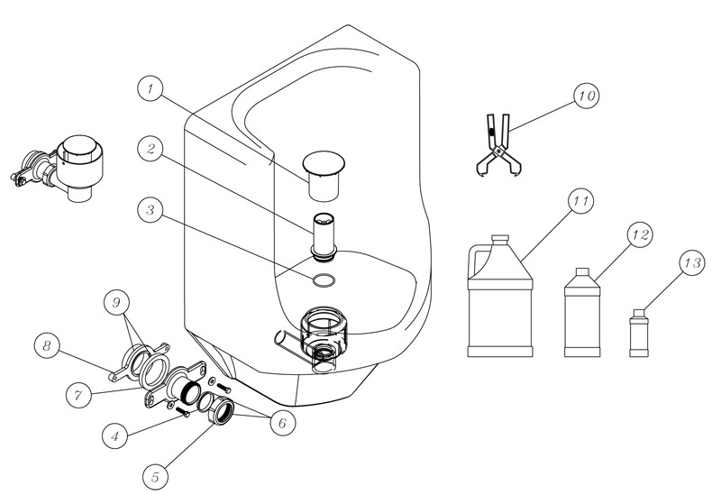 Zurn Z5795 Waterless Urinal Parts Breakdown