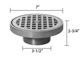 Zurn Z400-7N Z400 "TYPE N" Round Strainer - Dura-Coated Cast Iron Top