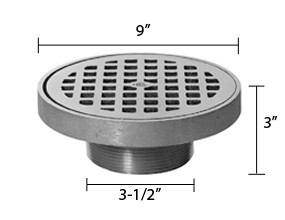 Zurn Z400-9N Z400 "TYPE N" Round Strainer - Dura-Coated Cast Iron Top