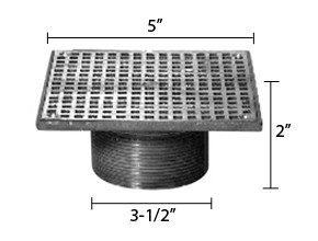 Zurn ZN400-5S Z400 "TYPE S" Square Strainer - Polished Nickel Bronze Top