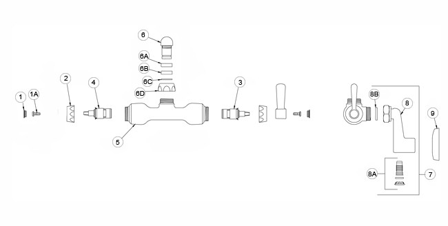 Zurn Z841 Swing Spout Parts Breakdown 