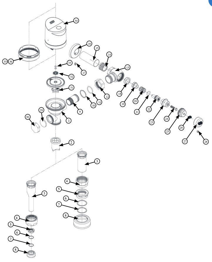 Zurn AquaSense ZER-TM Flush Valve Parts Breakdown | KullySupply.com