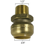 SharkBite U138LF Bullnose Connector 3/4" x 1/2" MNP - Lead Free