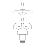 Acorn 2260-000-011 Exposed Flo-Cloz Hot Cross Handle W/Cartridge Assembly