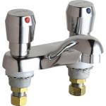 Chicago 802-VE2805-665ABCP Lav. Metering Faucet 4" Integral Spt.