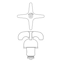 Acorn 2260-000-011 Exposed Flo-Cloz Hot Cross Handle W/Cartridge Assembly