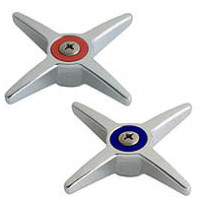 Chicago 633-PRJKCP 3" Metal Cross Handles w/ Hot & Cold Index Buttons