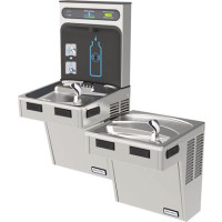 Halsey Taylor HydroBoost HTHB-HAC8BLSS-NF Stainless Steel Dual Drinking Fountain with Bottle Filler